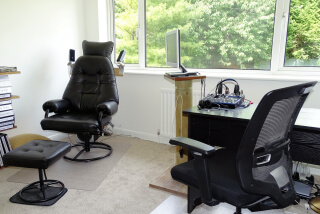 Bill Frost's therapy room in High Wycombe for in-person sessions